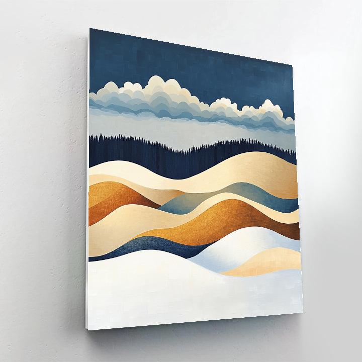 Lawren Harris Inspired Sunlit Ochre Hills Beneath Polar Cloud Rampart paint by numbers
