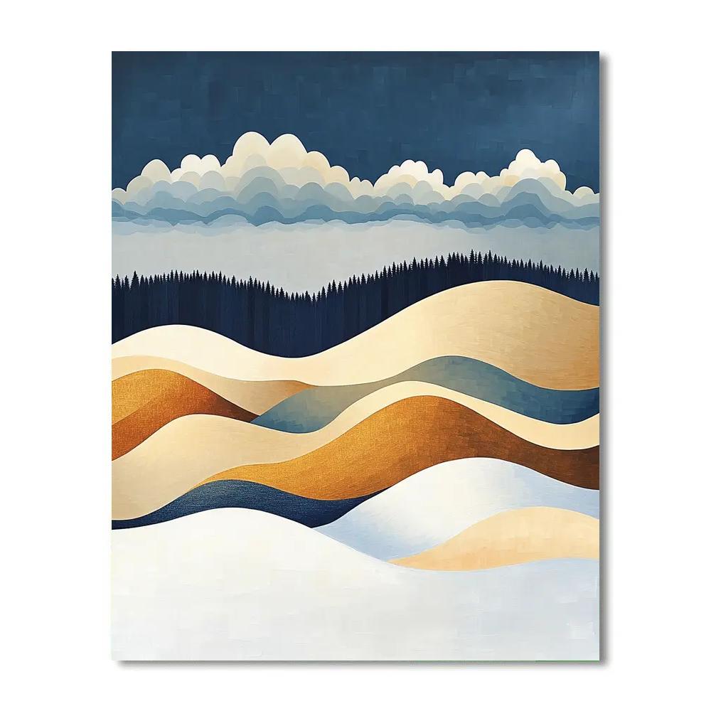 Lawren Harris Inspired Sunlit Ochre Hills Beneath Polar Cloud Rampart paint by numbers