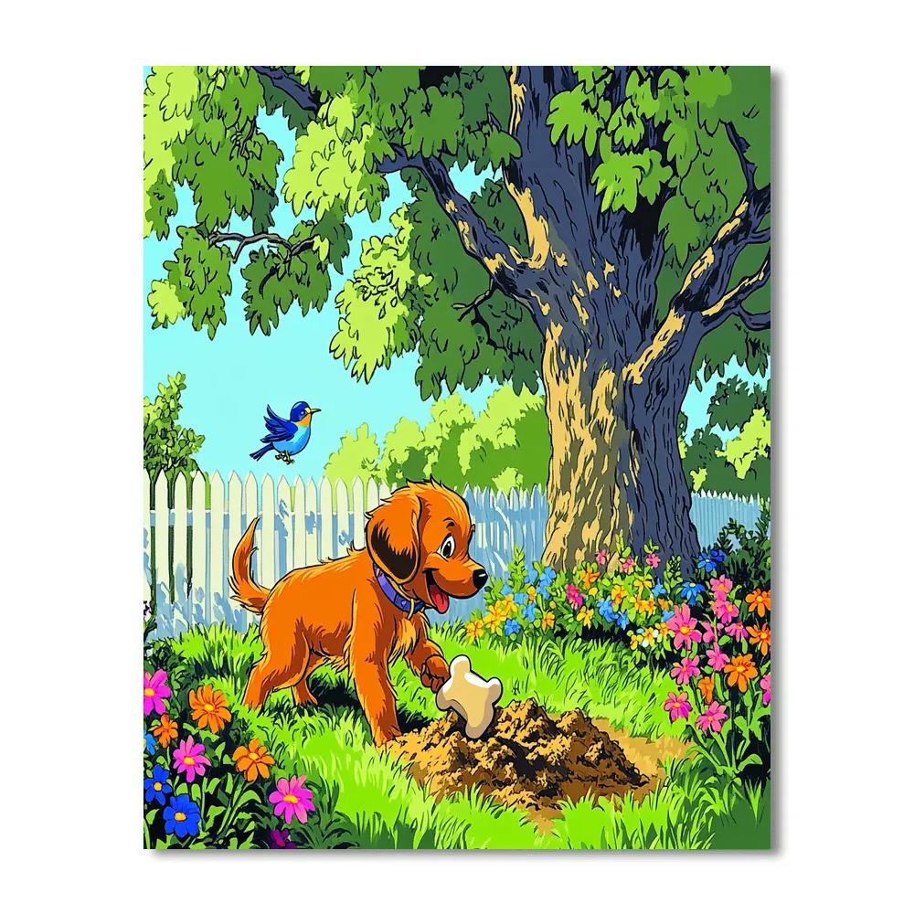 Pluto Backyard Treasure Hunt Disney Inspired Paint by numbers kits