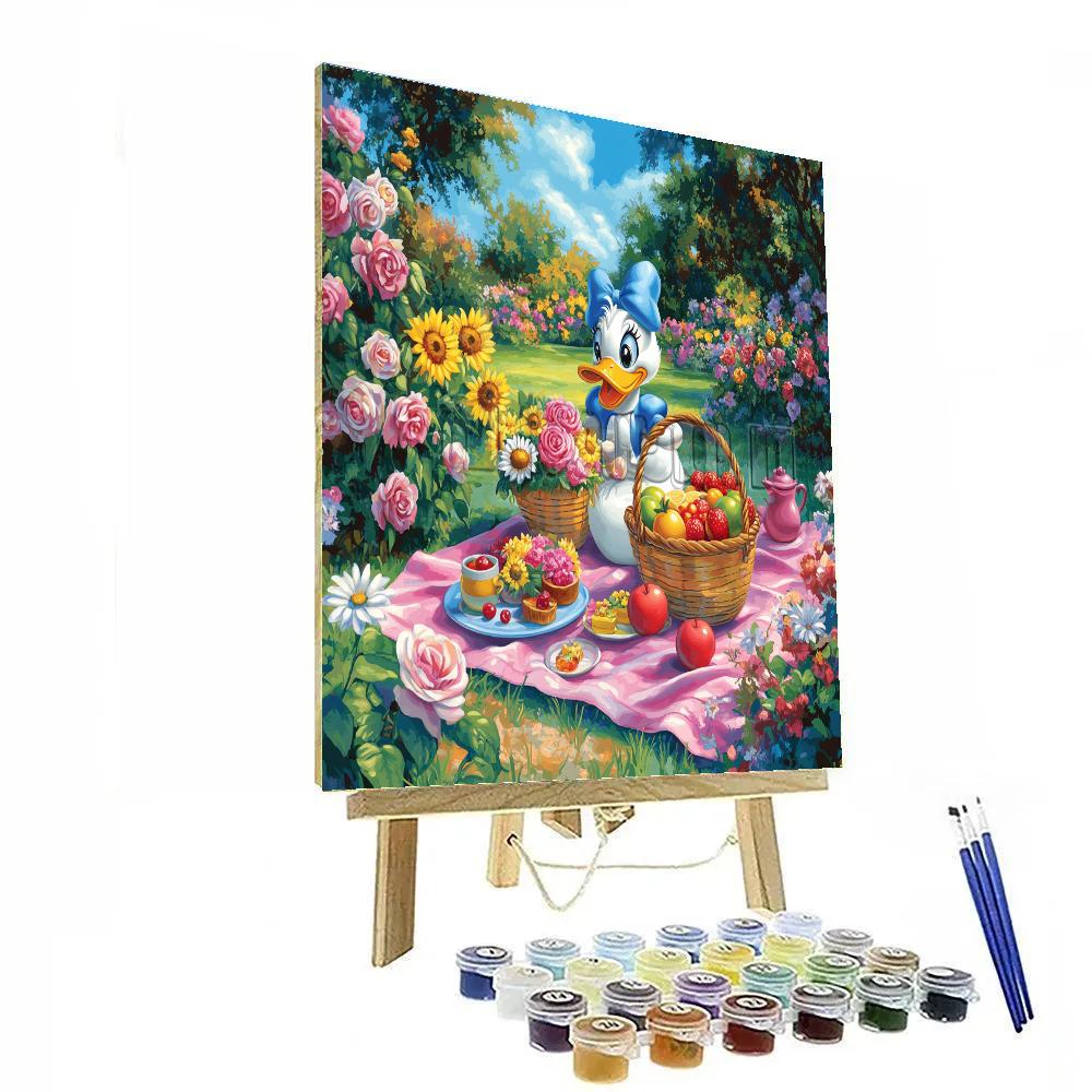 Daisy Duck Sunny Garden Picnic Disney Inspired paint by number