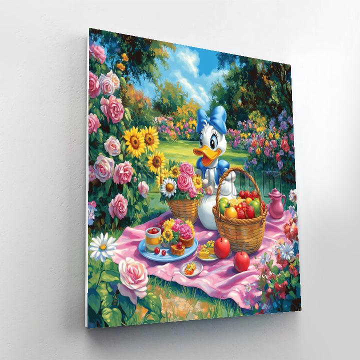 Daisy Duck Sunny Garden Picnic Disney Inspired paint by number