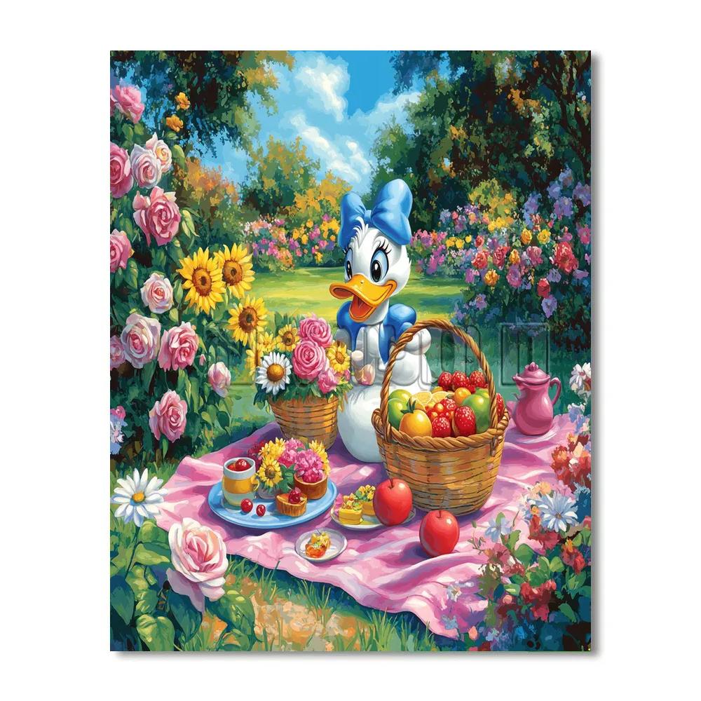 Daisy Duck Sunny Garden Picnic Disney Inspired paint by number