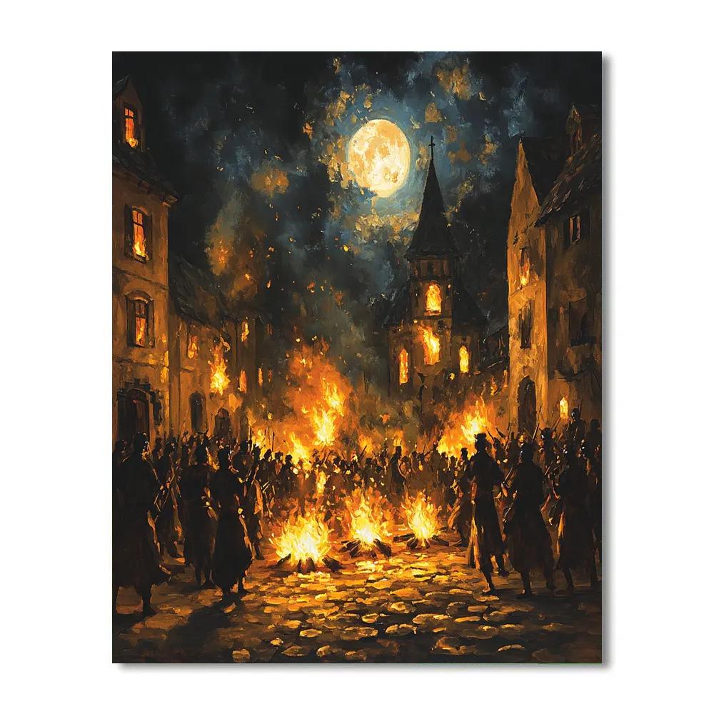 Francisco Goya Inspired Festival Of Fire DIY paint by numbers