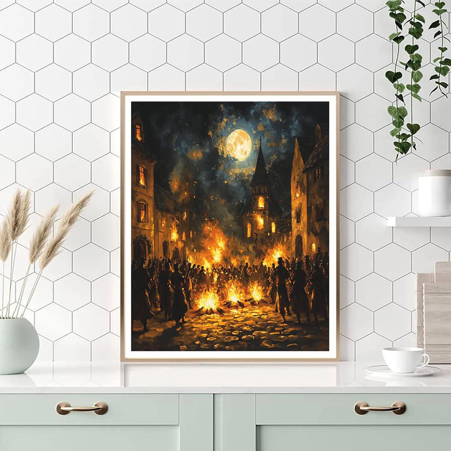 Francisco Goya Inspired Festival Of Fire DIY paint by numbers