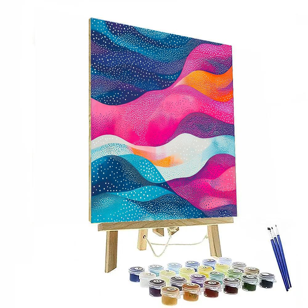 Yayoi Kusama Inspired Chromatic Nebula Lattice paint by number