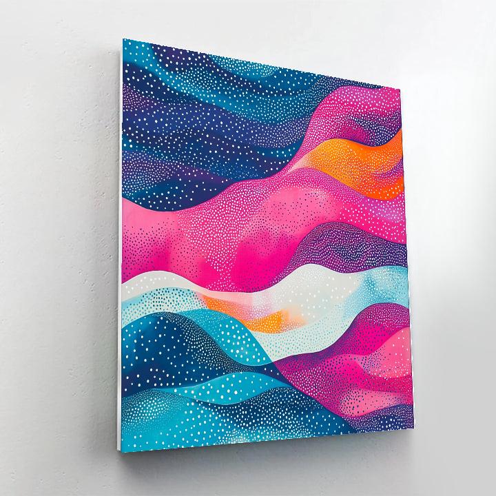 Yayoi Kusama Inspired Chromatic Nebula Lattice paint by number
