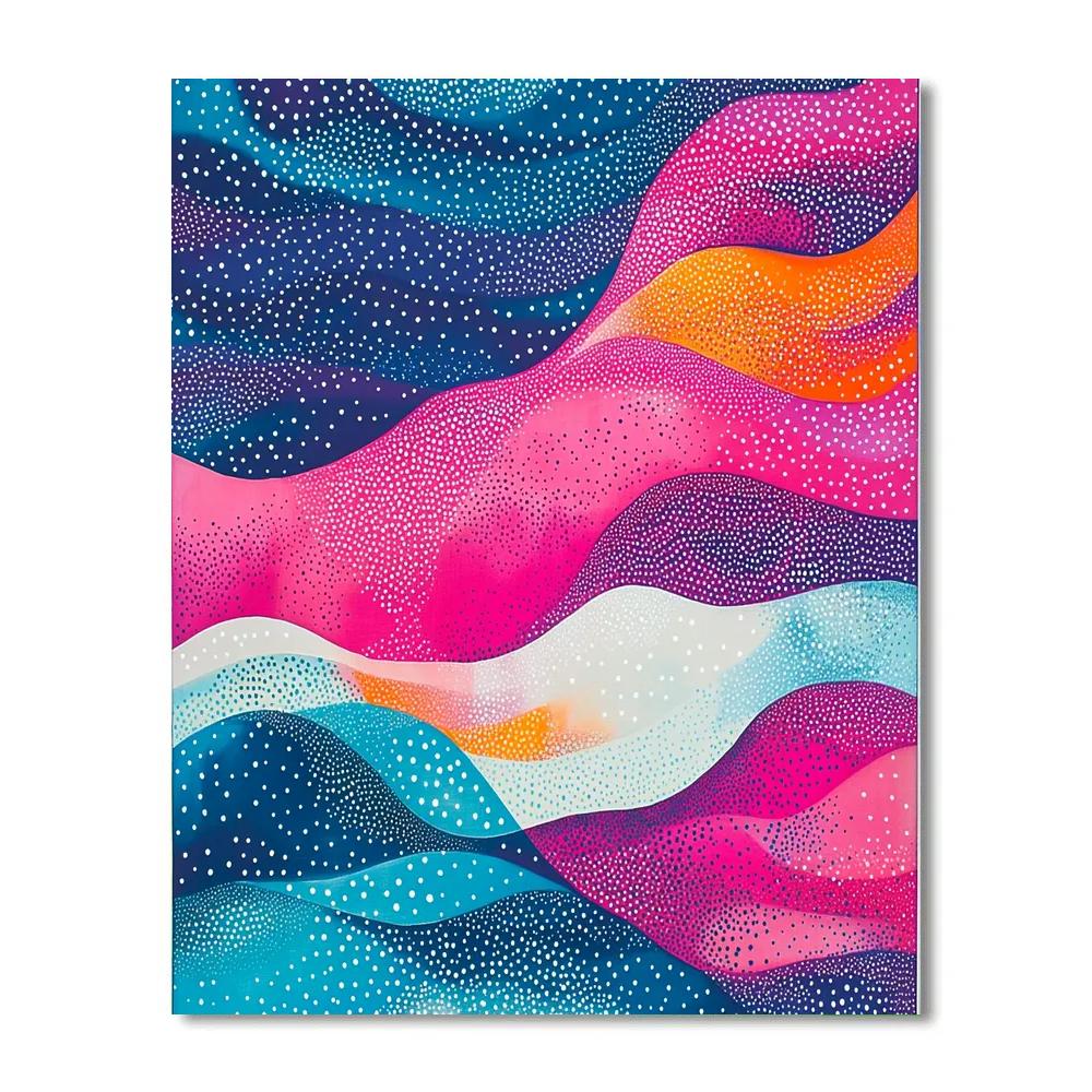 Yayoi Kusama Inspired Chromatic Nebula Lattice paint by number