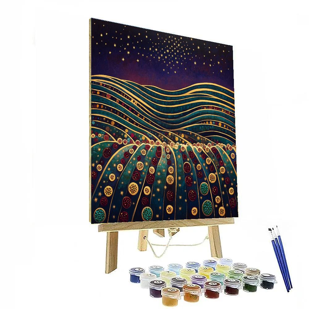 Gustav Klimt Inspired Spiral Vineyard Night Paint by numbers art