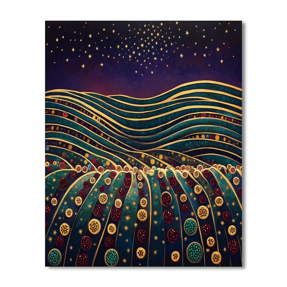 Gustav Klimt Inspired Spiral Vineyard Night Paint by numbers art