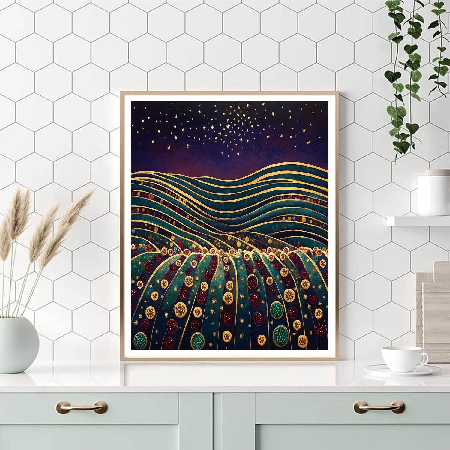 Gustav Klimt Inspired Spiral Vineyard Night Paint by numbers art