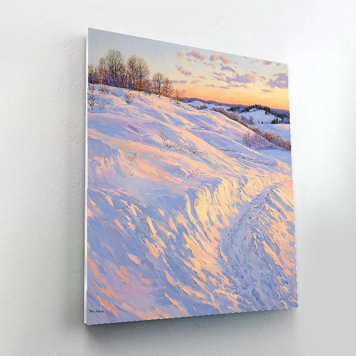 Claude Monet Inspired Violet Shadow Snowbanks At Sunset Painting by numbers kit