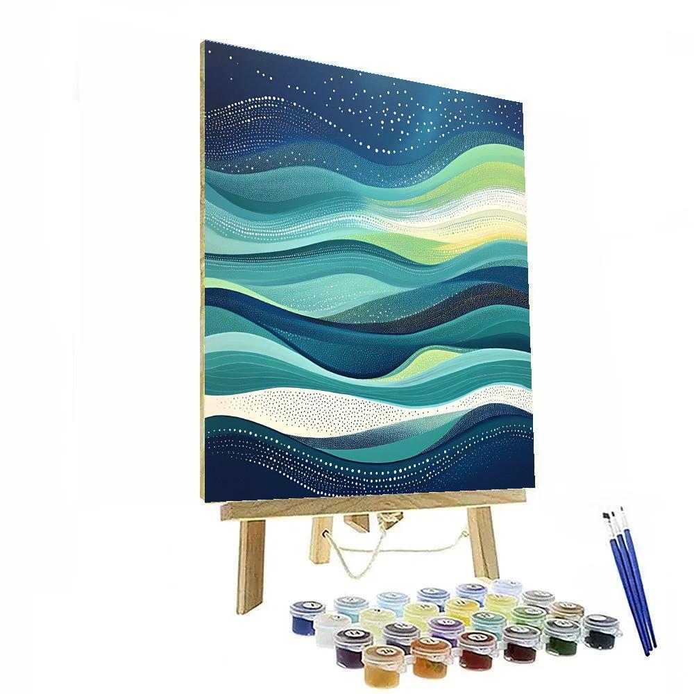 Yayoi Kusama Inspired Aurora Of Infinite Waves Number painting