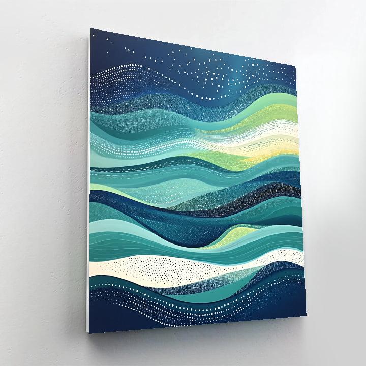 Yayoi Kusama Inspired Aurora Of Infinite Waves Number painting
