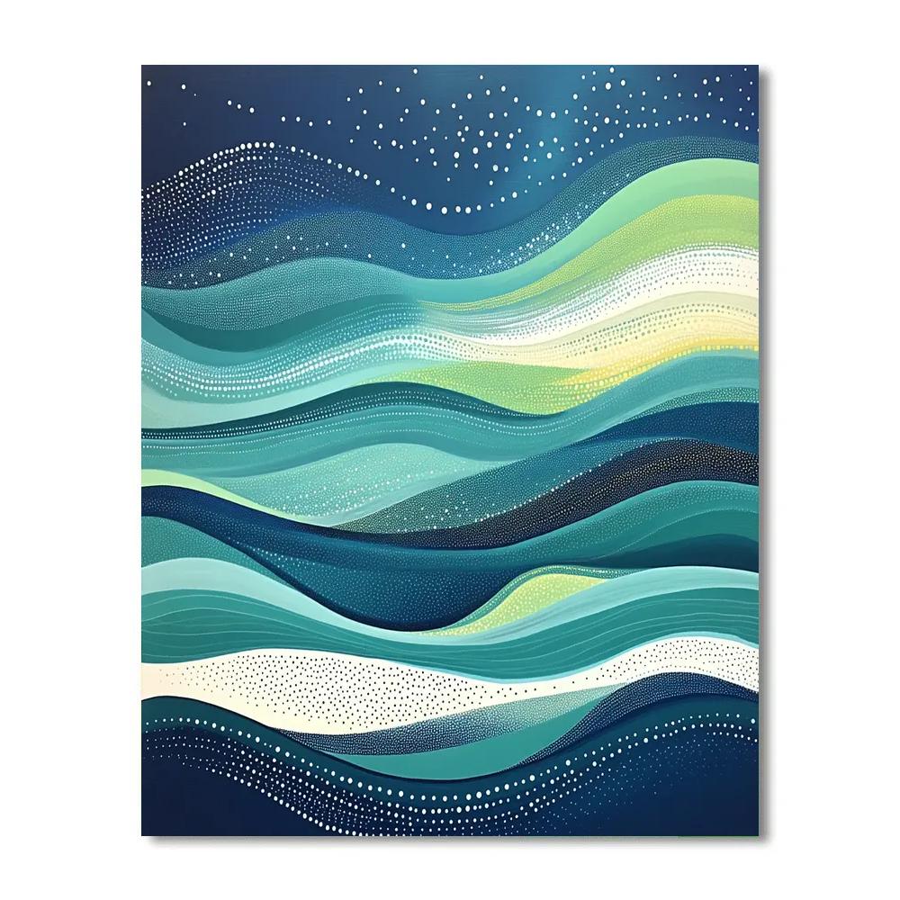 Yayoi Kusama Inspired Aurora Of Infinite Waves Number painting
