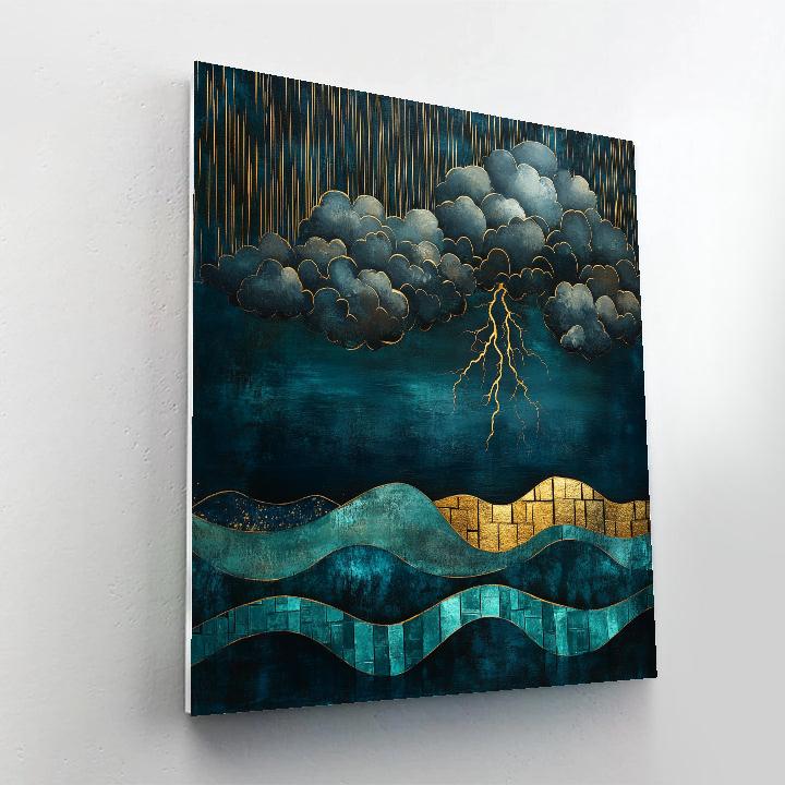 Gustav Klimt Inspired Ornamental Thunderstorm Sea Painting by numbers kit