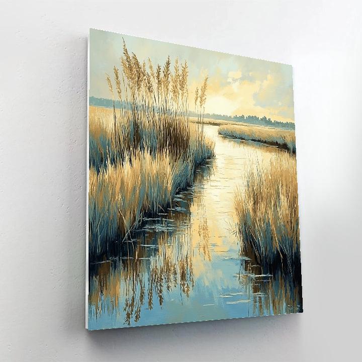 Claude Monet Inspired Marsh Reeds In Late Afternoon Light Paint by numbers art