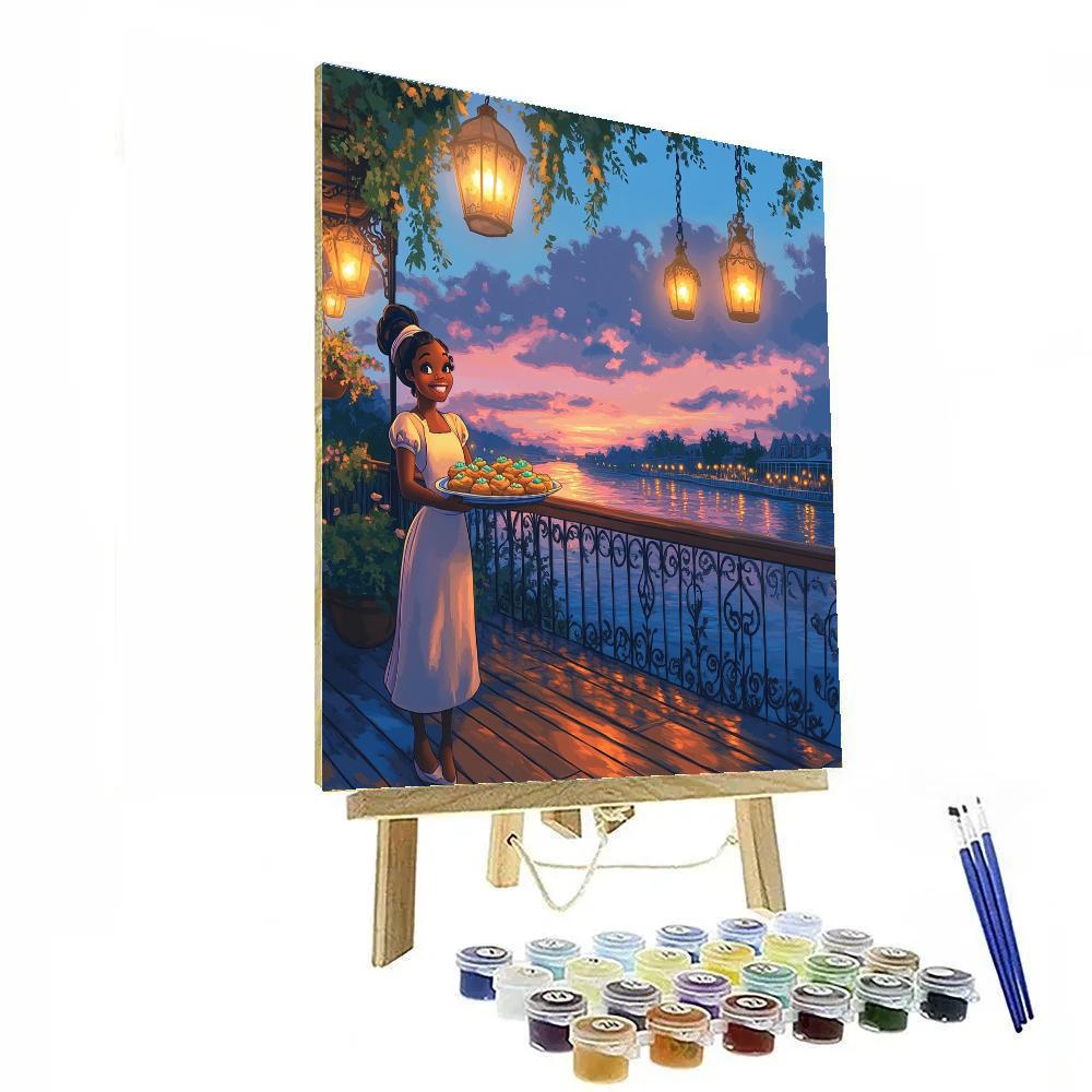 Tiana Riverside Cafe Dream Disney Inspired Number painting