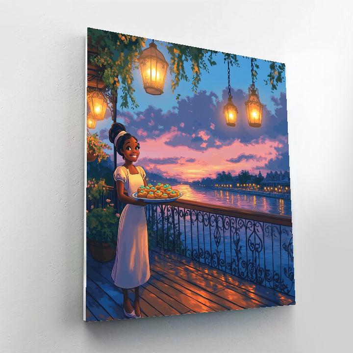 Tiana Riverside Cafe Dream Disney Inspired Number painting