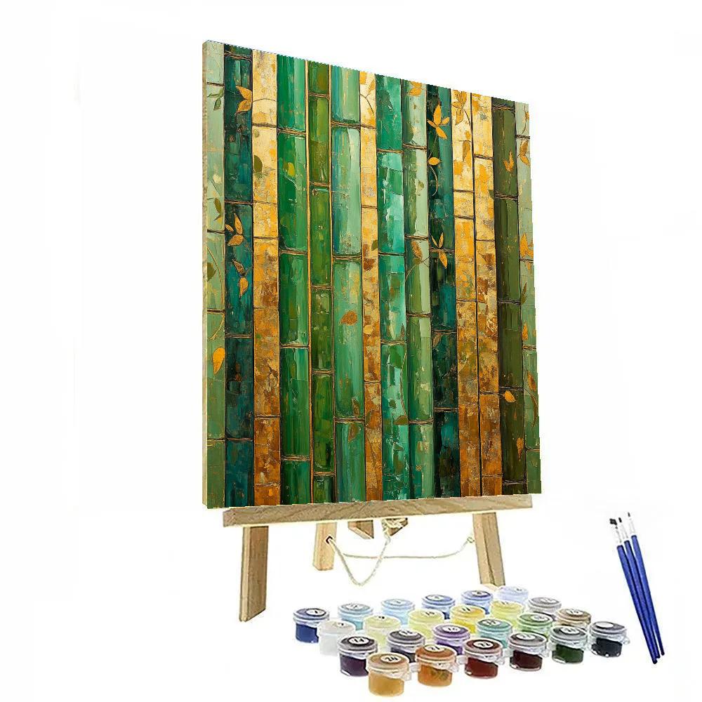 Gustav Klimt Inspired Golden Bamboo Grove paint by numbers