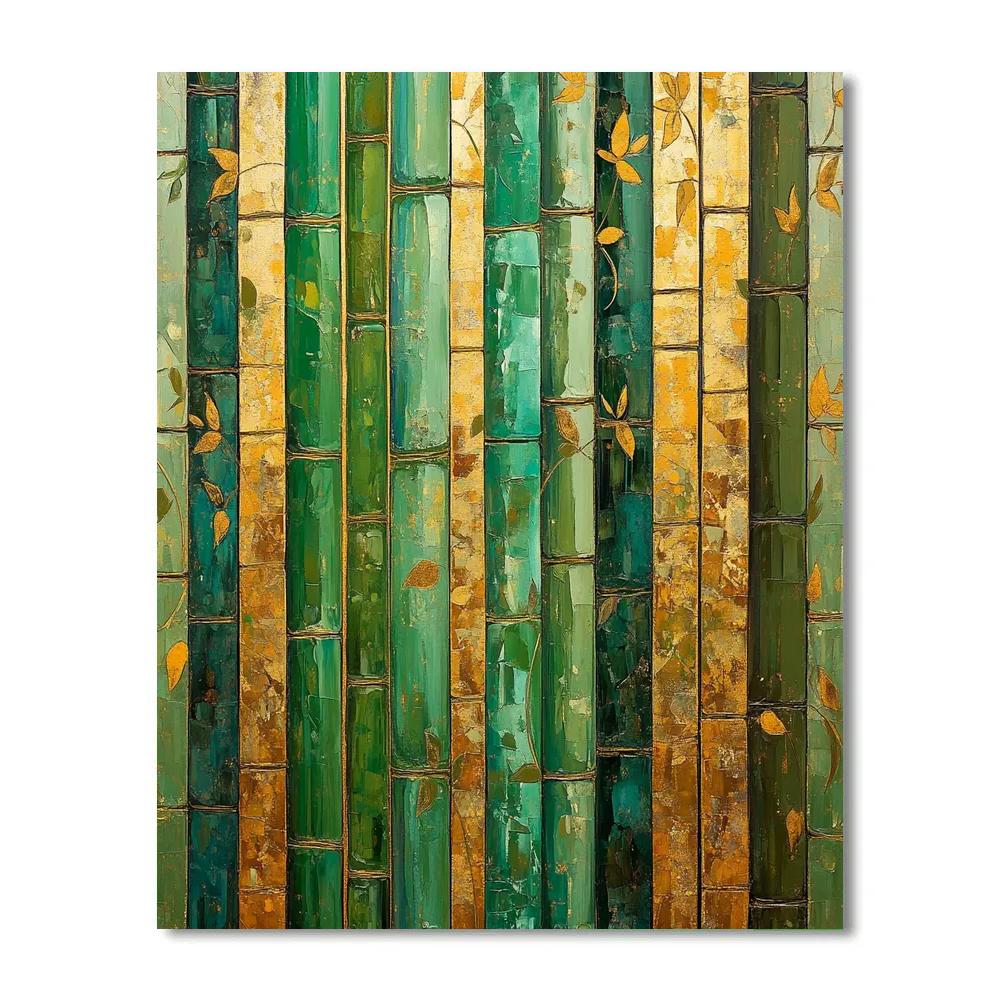 Gustav Klimt Inspired Golden Bamboo Grove paint by numbers