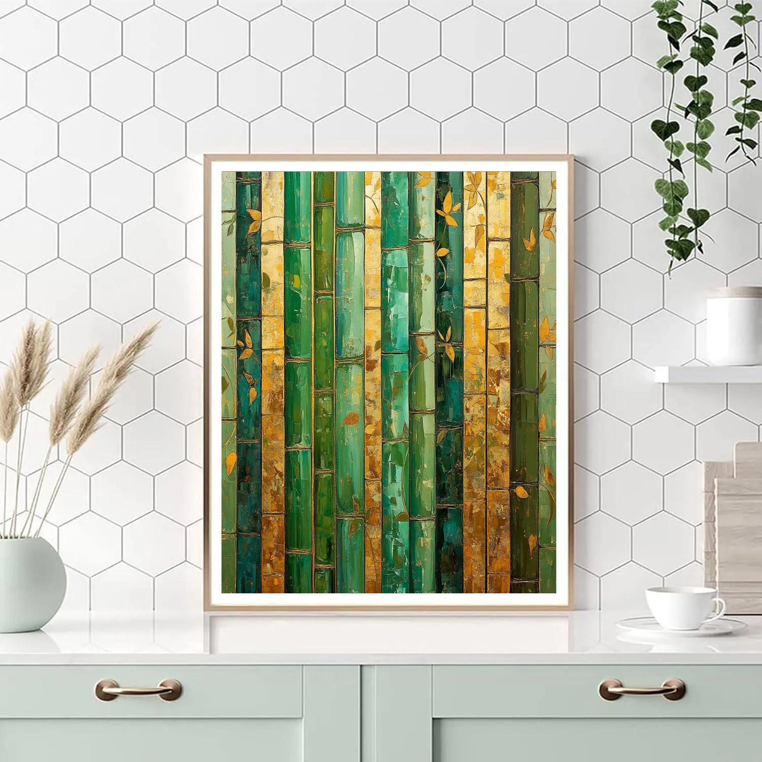 Gustav Klimt Inspired Golden Bamboo Grove paint by numbers