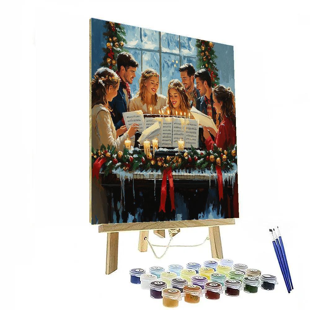 Garlanded Piano Carol DIY paint by numbers