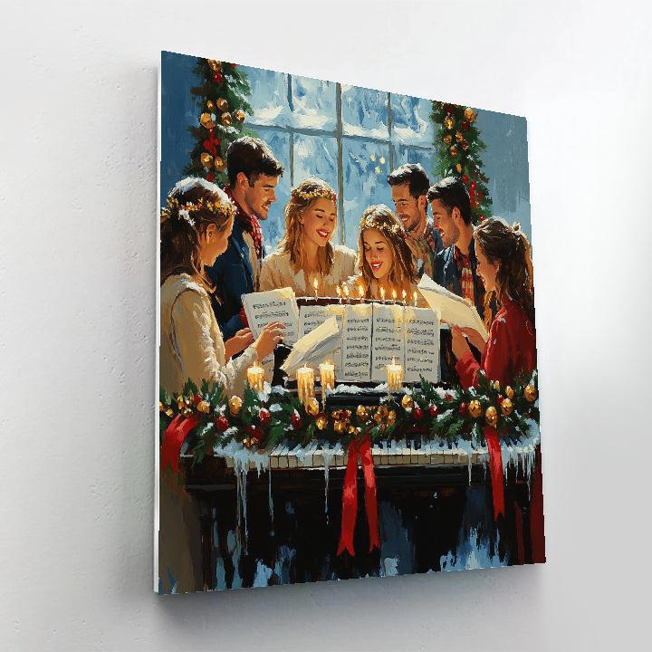 Garlanded Piano Carol DIY paint by numbers