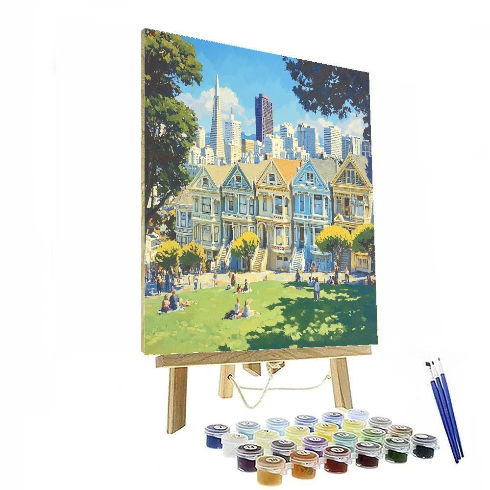 San Francisco Painted Ladies Alamo Square United States DIY paint by numbers