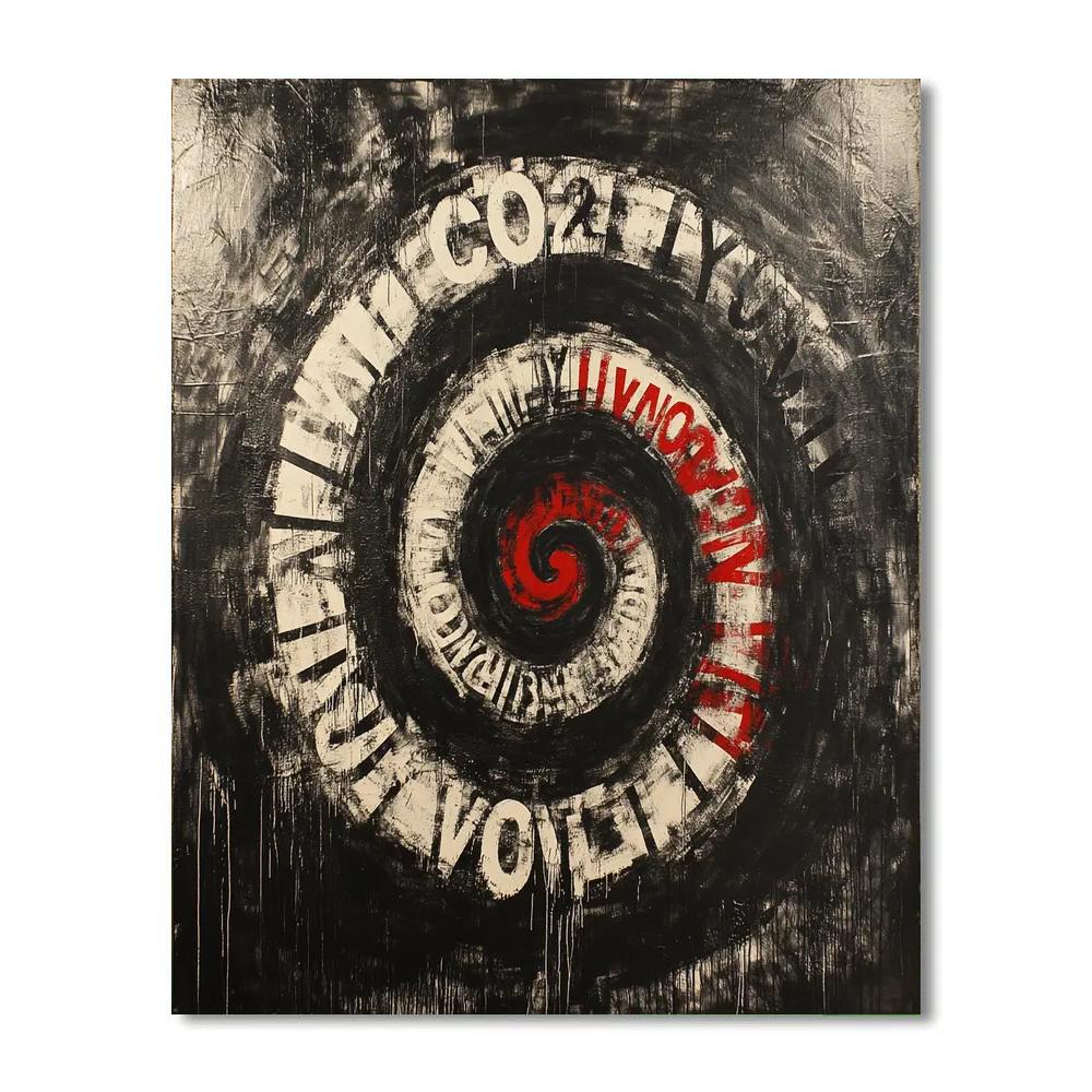 Banksy Inspired Carbon Debt Spiral Paint by numbers kits