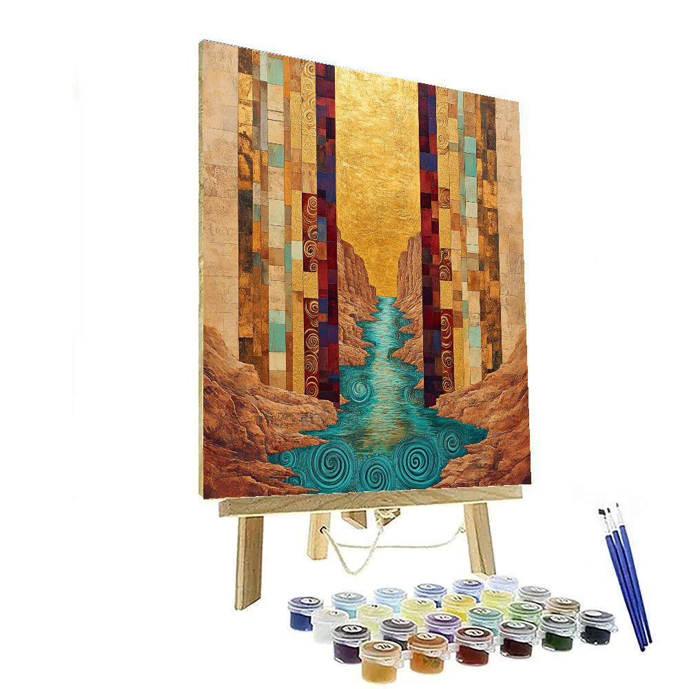 Gustav Klimt Inspired Mosaic Canyon Walls Numbered painting kits