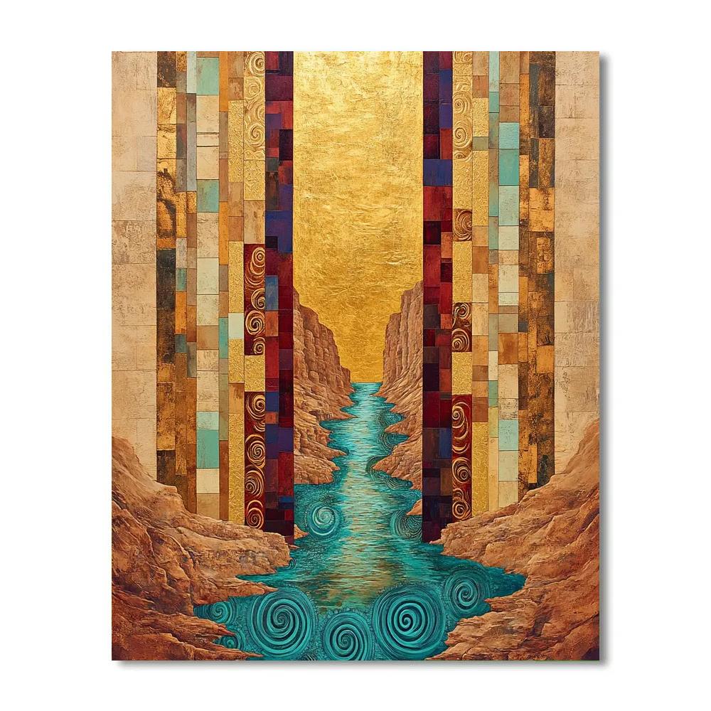 Gustav Klimt Inspired Mosaic Canyon Walls Numbered painting kits
