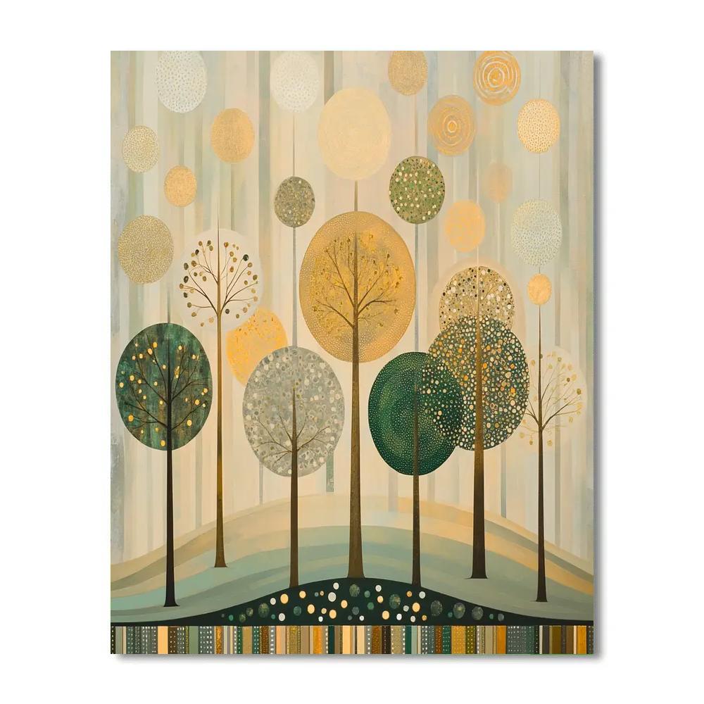 Gustav Klimt Inspired Golden Orchard Mist Paint by numbers kits