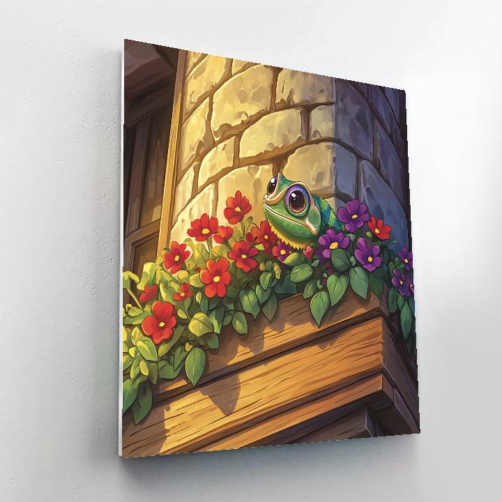 Pascal In The Window Flower Box Disney Inspired Paint by numbers kits