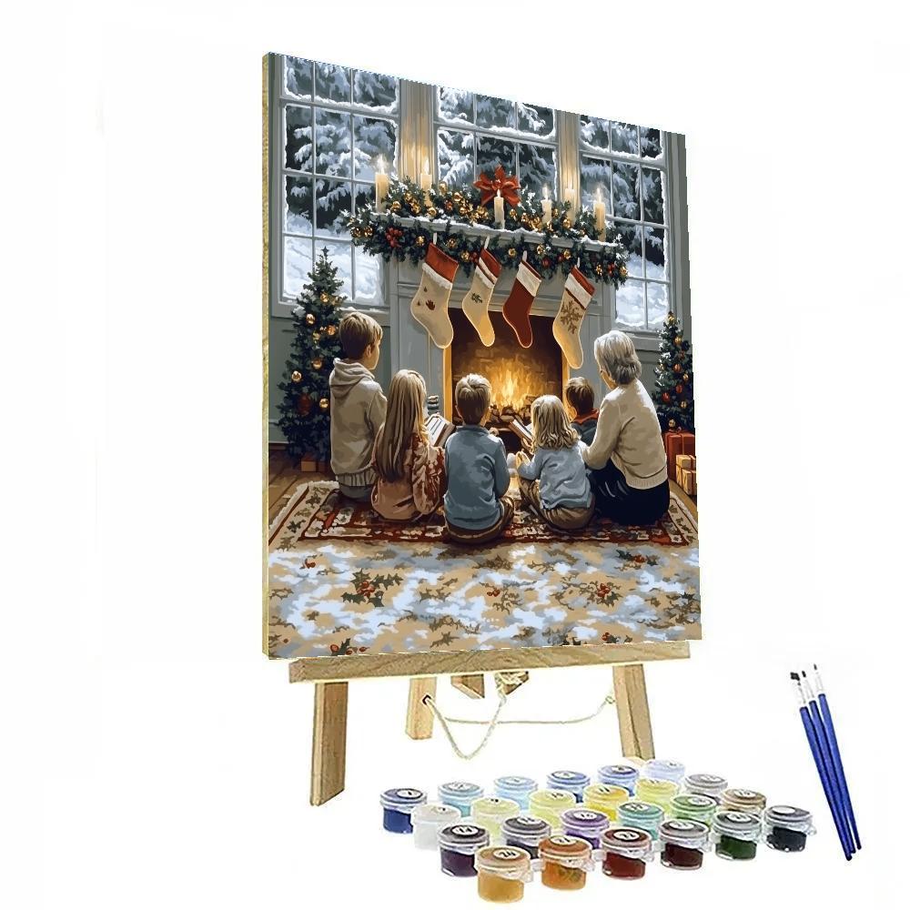 Stockings And Storytime Glow paint by number