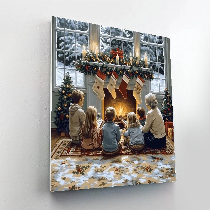 Stockings And Storytime Glow paint by number