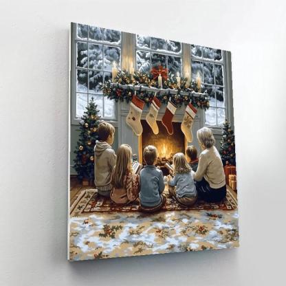 Stockings And Storytime Glow paint by number