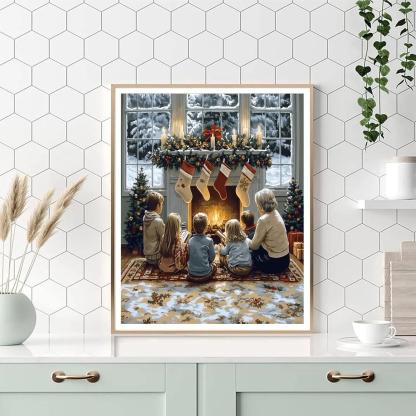 Stockings And Storytime Glow paint by number