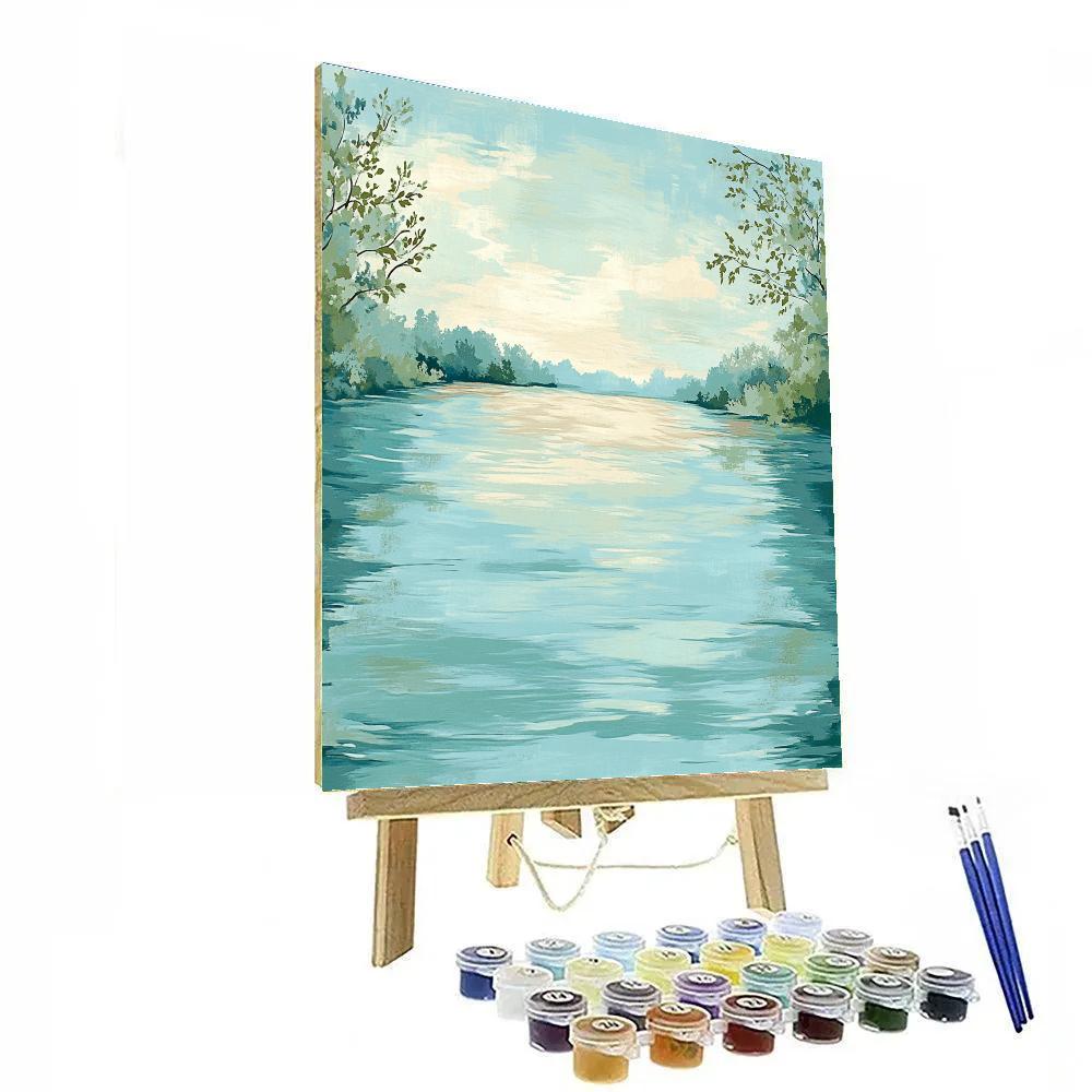 Claude Monet Inspired Quiet Lagoon Of Pale Turquoise Paint by numbers kits