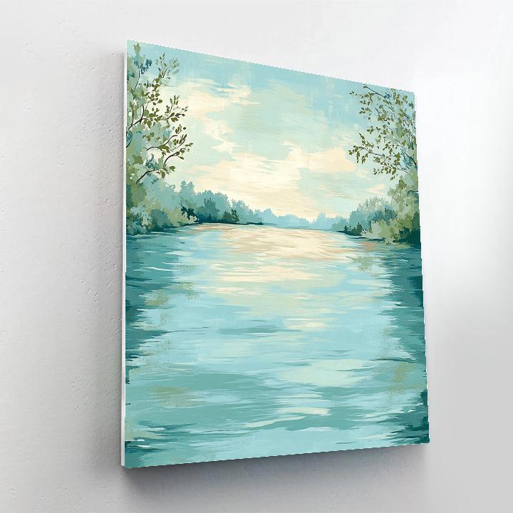 Claude Monet Inspired Quiet Lagoon Of Pale Turquoise Paint by numbers kits