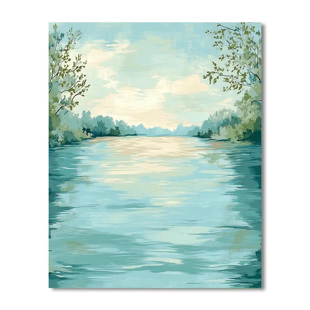 Claude Monet Inspired Quiet Lagoon Of Pale Turquoise Paint by numbers kits