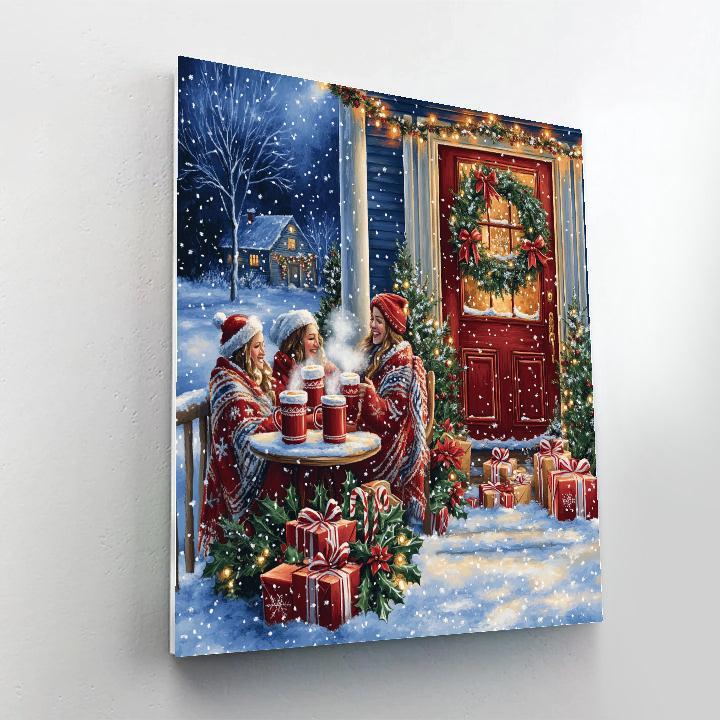 Midnight Cocoa On The Porch DIY paint by numbers