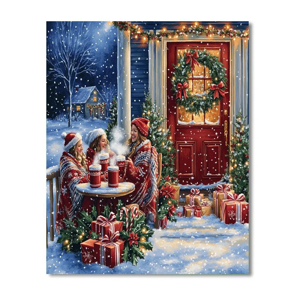 Midnight Cocoa On The Porch DIY paint by numbers