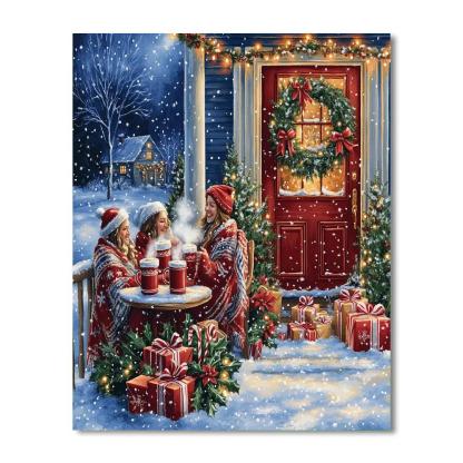 Midnight Cocoa On The Porch DIY paint by numbers