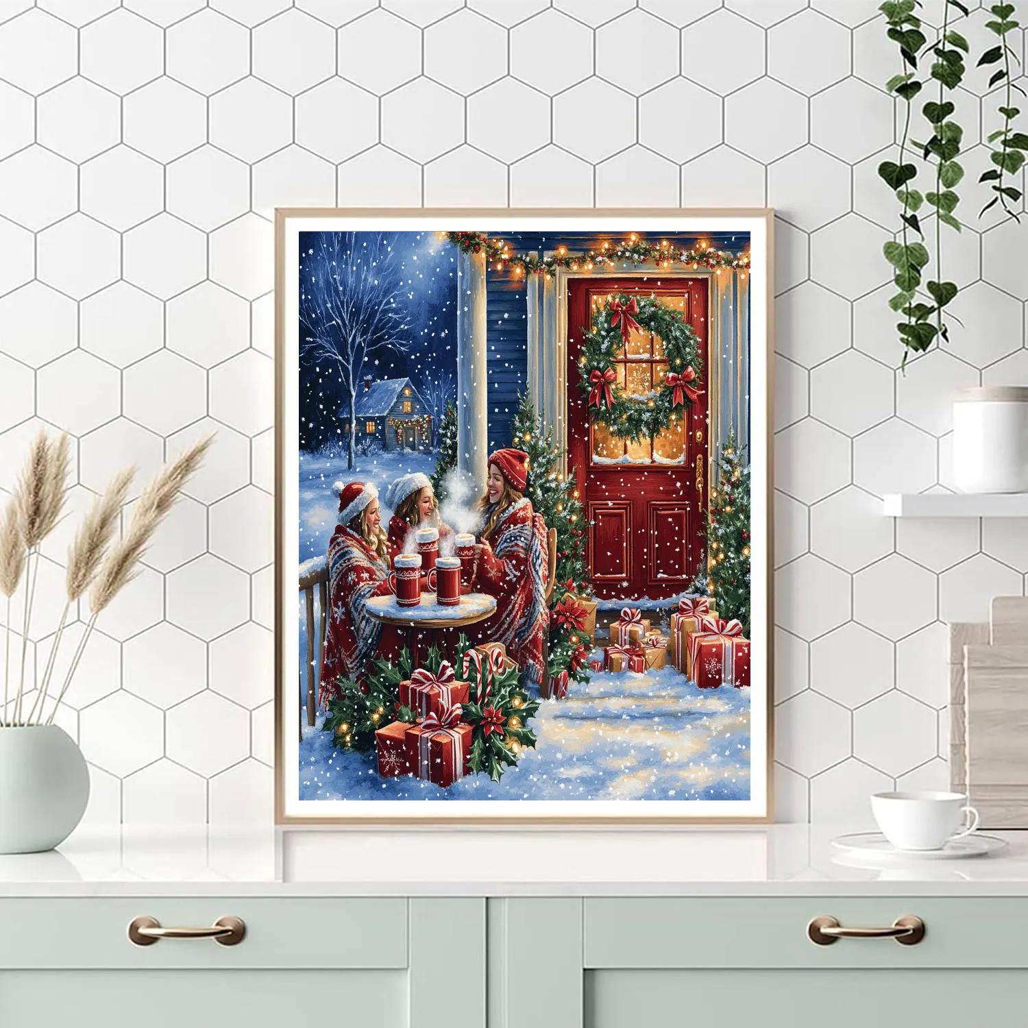 Midnight Cocoa On The Porch DIY paint by numbers