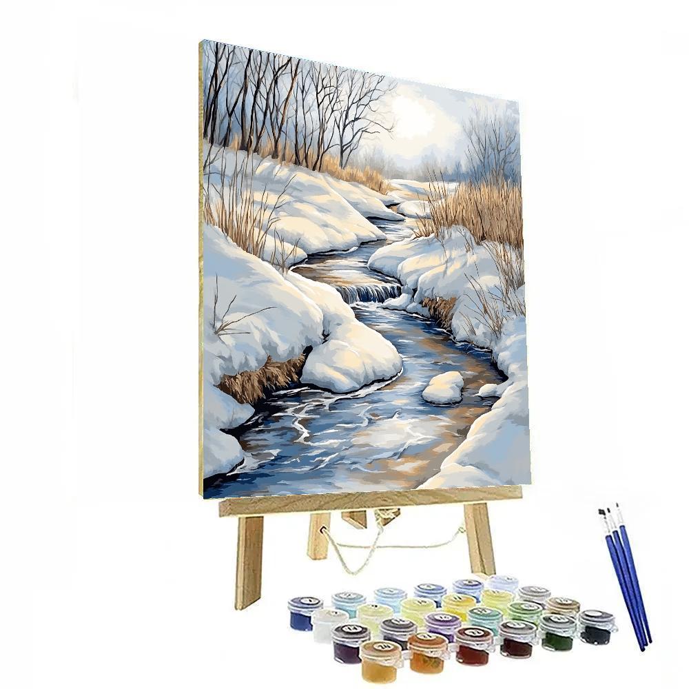 Claude Monet Inspired Late Winter Thaw Along Stream paint by numbers