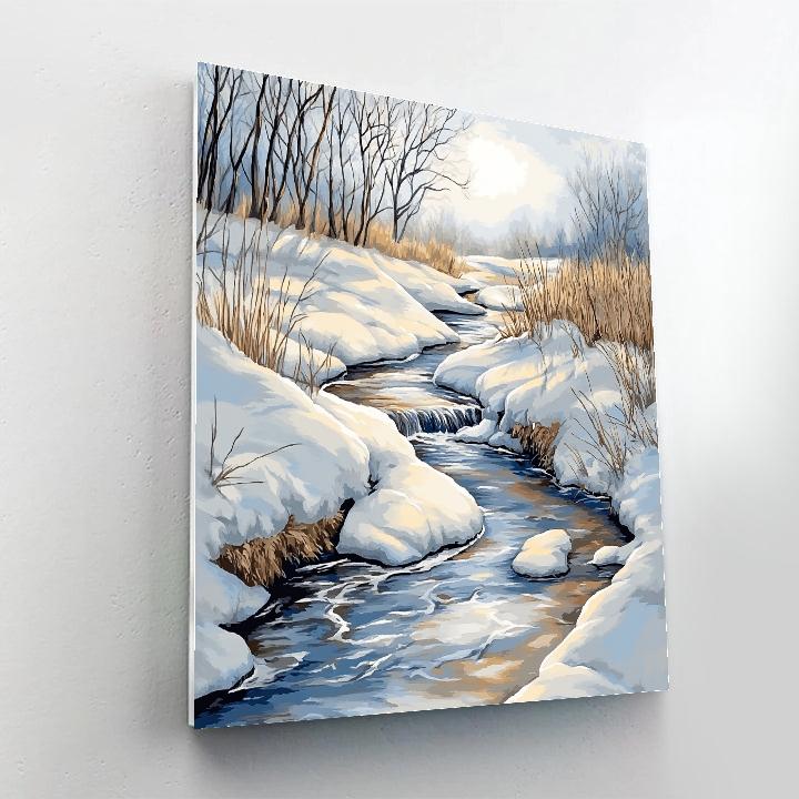 Claude Monet Inspired Late Winter Thaw Along Stream paint by numbers