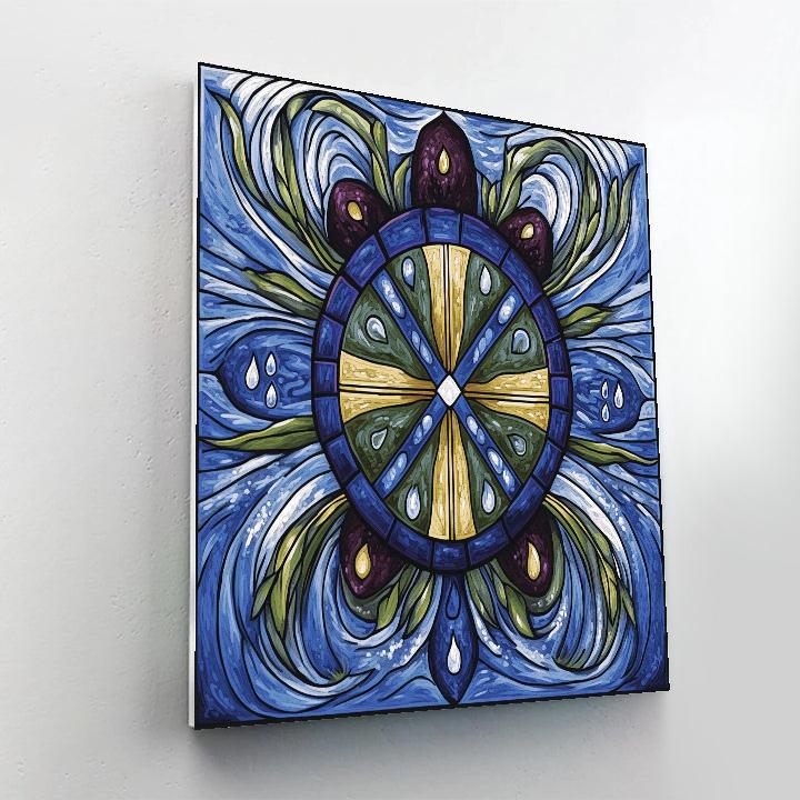 Norval Morrisseau Inspired Turtle Of The Four Waters Covenant Paint by numbers kits