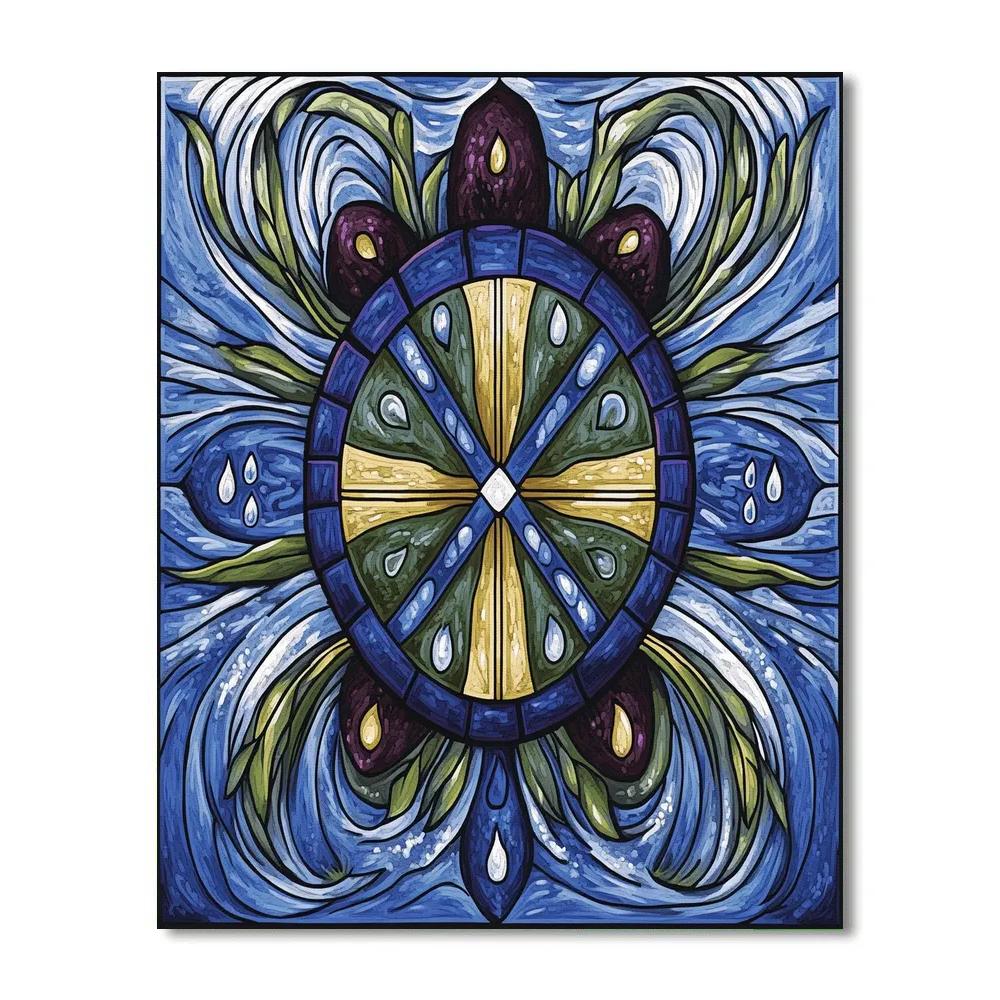 Norval Morrisseau Inspired Turtle Of The Four Waters Covenant Paint by numbers kits