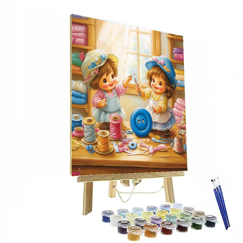 Jaq And Gus Sewing Corner Helpers Disney Inspired paint by number