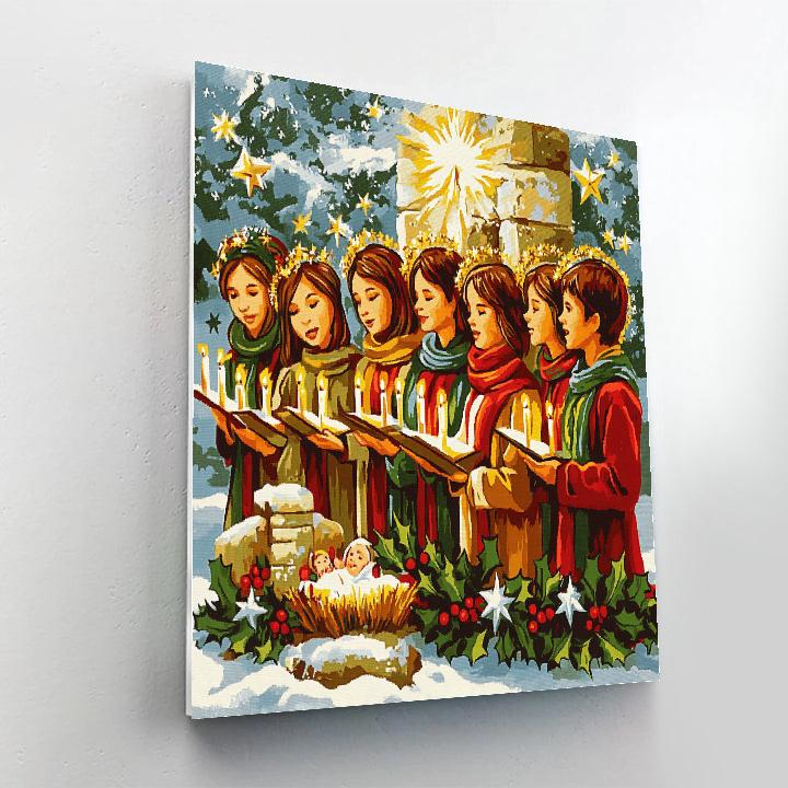 Nativity Candle Chorus Painting by numbers kit